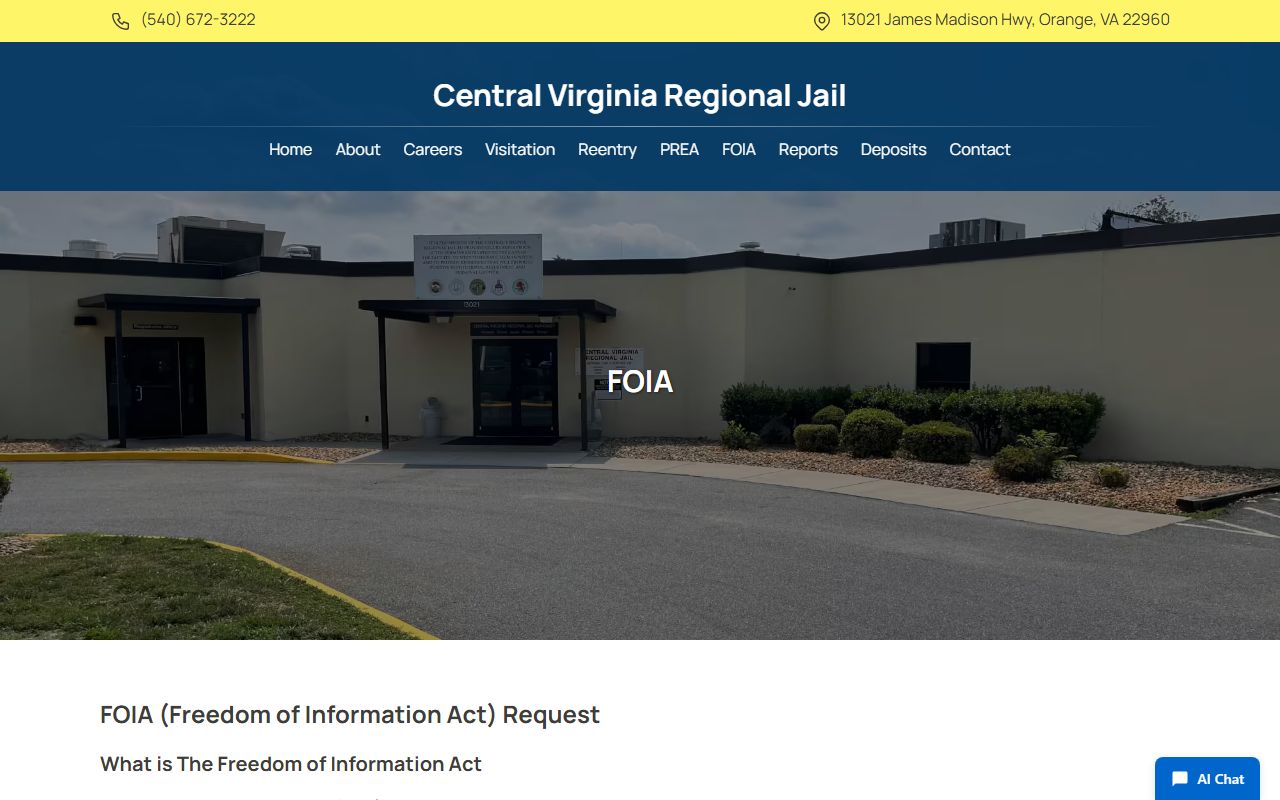 Orange County jail mugshots CVRJ FOIA request page